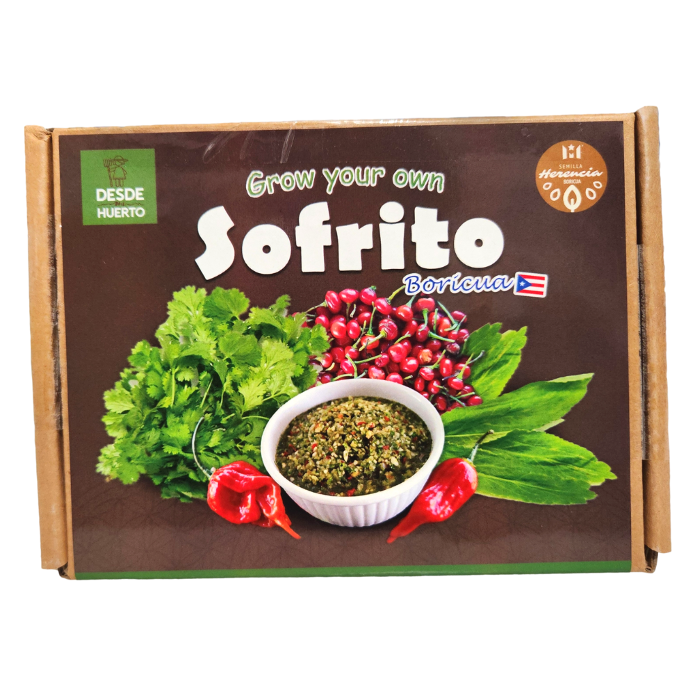 Combo Sofrito Boricua - Semillas Sofrito Puertorriqueño - Herencia Boricua semillas - Semillas de cilantro - Semillas de ají dulce - Semillas de culantro - Receta Sofrito Puertorriqueño - Sofrito caribeño - Semillas para sofrito - Cultivar Sofrito Boricua