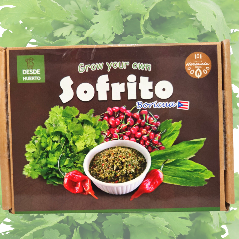 Combo Sofrito Boricua - Semillas Sofrito Puertorriqueño - Herencia Boricua semillas - Semillas de cilantro - Semillas de ají dulce - Semillas de culantro - Receta Sofrito Puertorriqueño - Sofrito caribeño - Semillas para sofrito - Cultivar Sofrito Boricua