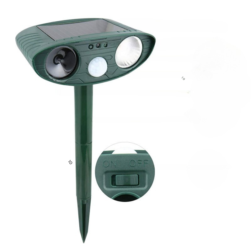 Repelente ultrasónico de animales - Disuasorio de gatos y perros - Repelente impermeable solar - Protección de jardín - Dispositivo para patio - Repelente ecológico - Energía solar recargable
