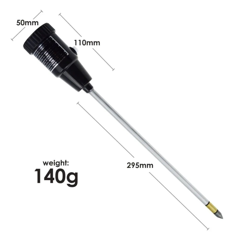 Medidor de PH del suelo con sonda de electrodo