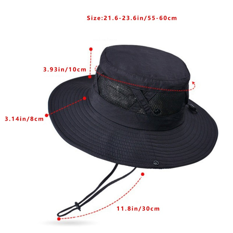 Sombrero transpirable - Sombrero ajustable - Sombrero de jardinería - Sombrero de pesca - Protección UV - Sombrero UPF 50+ - Sombrero para senderismo - Sombrero de playa - Sombrero plegable - Sombrero para safari