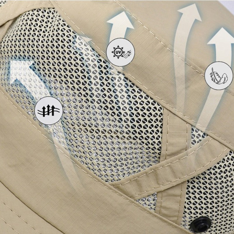 Sombrero transpirable - Sombrero ajustable - Sombrero de jardinería - Sombrero de pesca - Protección UV - Sombrero UPF 50+ - Sombrero para senderismo - Sombrero de playa - Sombrero plegable - Sombrero para safari