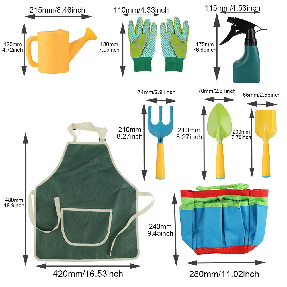 Kit de herramientas para niños - Jardinería infantil - Herramientas de jardín para niños - Juguetes educativos - Actividades al aire libre para niños - Jardinería para niños - Regalo para pequeños jardineros - Kit de jardinería