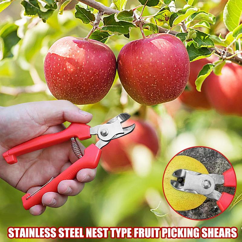 Tijeras de podar - Herramientas de jardinería - Tijeras de jardín - Cortador curvo - Tijeras ergonómicas - Herramientas manuales de jardinería - Tijeras para recoger frutas - Jardinería duradera - Acero inoxidable - Herramientas para árboles frutales