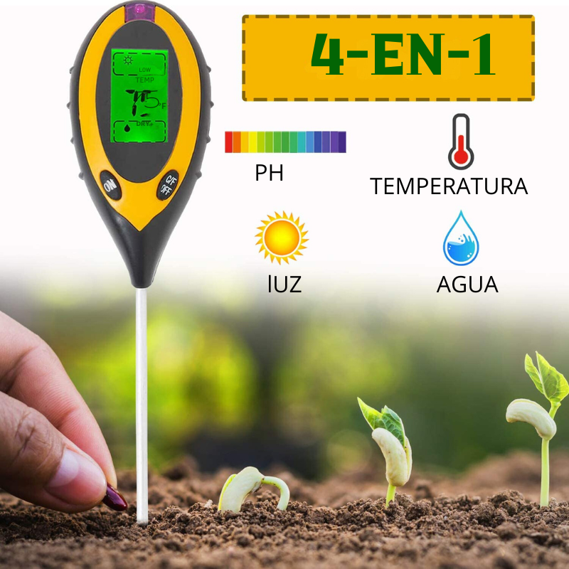 probador de pH del suelo - medidor de humedad - herramienta de jardinería - cuidado de plantas - medidor de luz - suelo ácido - suelo alcalino - cultivo de plantas - jardín interior - agricultura sostenible