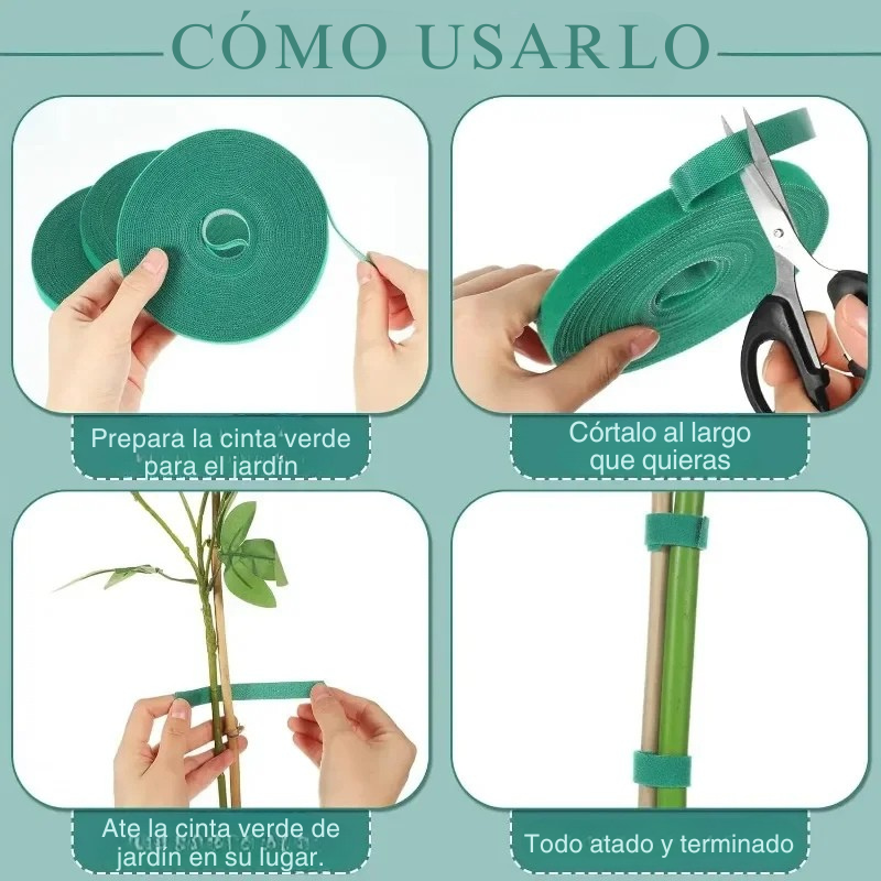 Rollos de Cinta verde para Amarres de Jardín