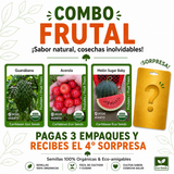 Combo Frutal con semillas de guanábana, acerola y melón Sugar Baby.