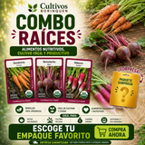 Combo Raíces con semillas de zanahoria, remolacha y rábano