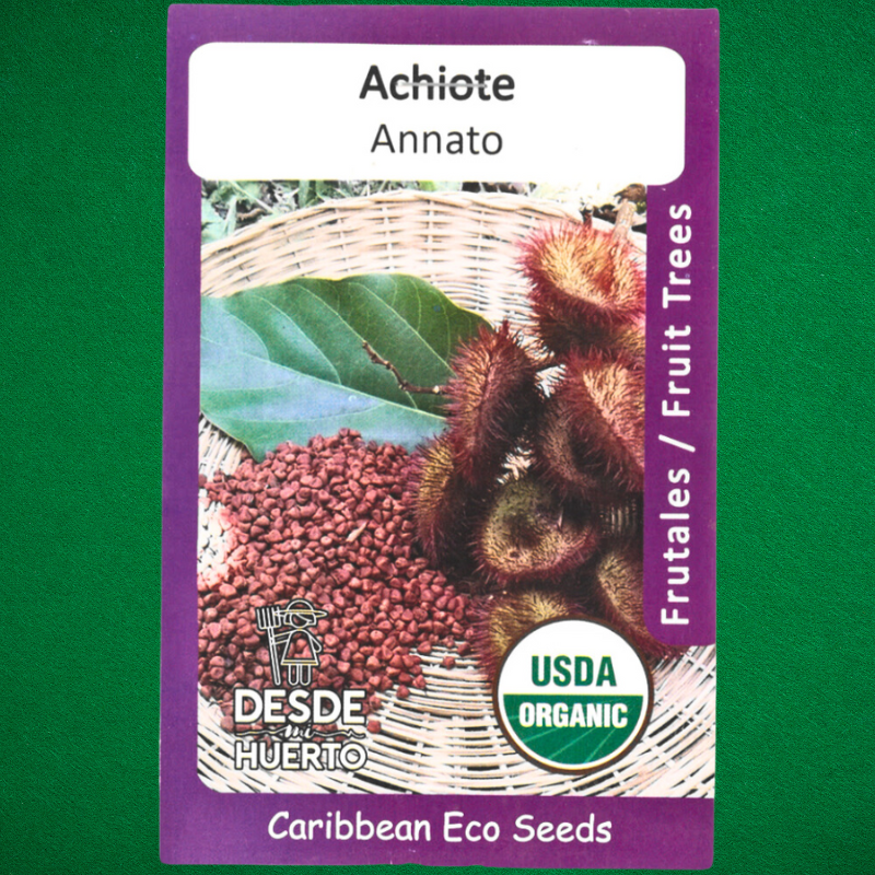 Semillas Achiote
 - Colorante natural
 - Bixa orellana
 - Cultivo de achiote
 - Beneficios del achiote
 - Cocina caribeña
- Propiedades medicinales del achiote
 - Jardinería tropical
