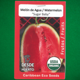 Semilla de melón - Sandía Sugar Baby - Cultivo de sandía - Semillas de polinización abierta - Huertos urbanos -  Frutos dulces - Jardinería fácil - Cultivo en espacios reducidos