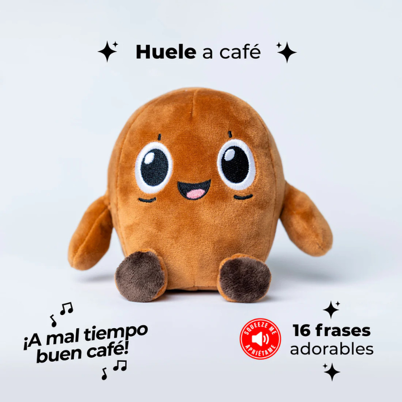 Granito de café - Peluche de café - Regalos de café - Peluche motivacional
 - Compañero de abrazos
- Aromas de café - Set de regalo - Café puertorriqueño - Yaucono - Juguetes creativos