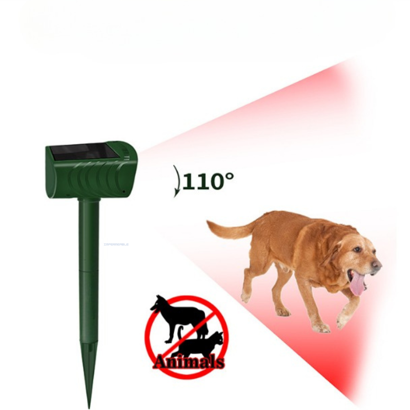 Repelente ultrasónico de animales - Disuasorio de gatos y perros - Repelente impermeable solar - Protección de jardín - Dispositivo para patio - Repelente ecológico - Energía solar recargable