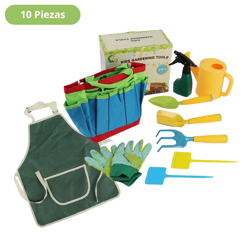 Kit de herramientas para niños - Jardinería infantil - Herramientas de jardín para niños - Juguetes educativos - Actividades al aire libre para niños - Jardinería para niños - Regalo para pequeños jardineros - Kit de jardinería