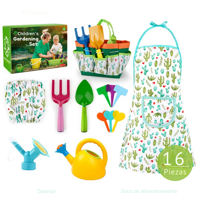 Kit de herramientas para niñas - Jardinería infantil - Juguetes de simulación - Herramientas de jardín - Juguetes educativos - Actividades al aire libre para niñas - Regalos para pequeñas jardineras - Juego de simulación