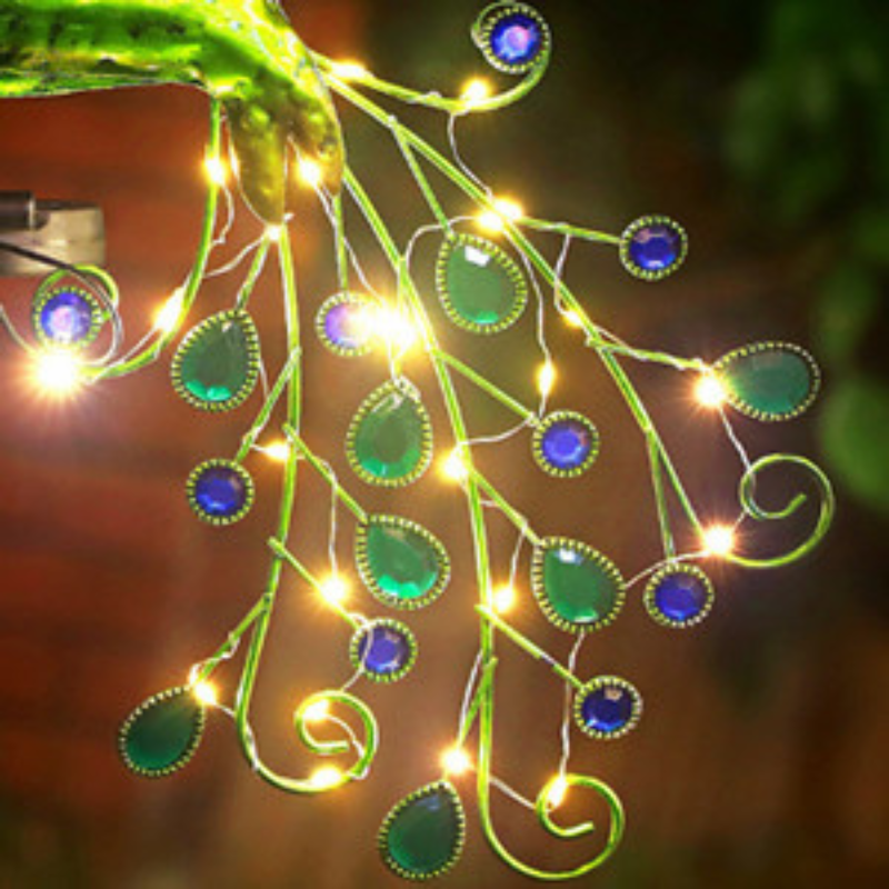Decoración solar para jardín - Luz LED de césped - Pavo real decorativo
 - Iluminación exterior - Luces solares impermeables  - Accesorios de jardín - Regalos para jardineros