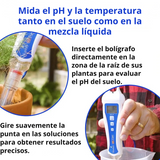 Medidor de pH del suelo - Medidor digital de pH - Herramienta de cultivo - Medición de pH - Cultivo hidropónico - Equipos de jardinería - Calibración de pH - Medidor de temperatura y pH
