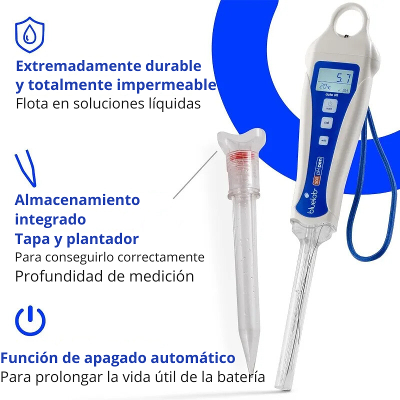 Medidor de pH del suelo - Medidor digital de pH - Herramienta de cultivo - Medición de pH - Cultivo hidropónico - Equipos de jardinería - Calibración de pH - Medidor de temperatura y pH