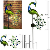 Decoración solar para jardín - Luz LED de césped - Pavo real decorativo
 - Iluminación exterior - Luces solares impermeables  - Accesorios de jardín - Regalos para jardineros
