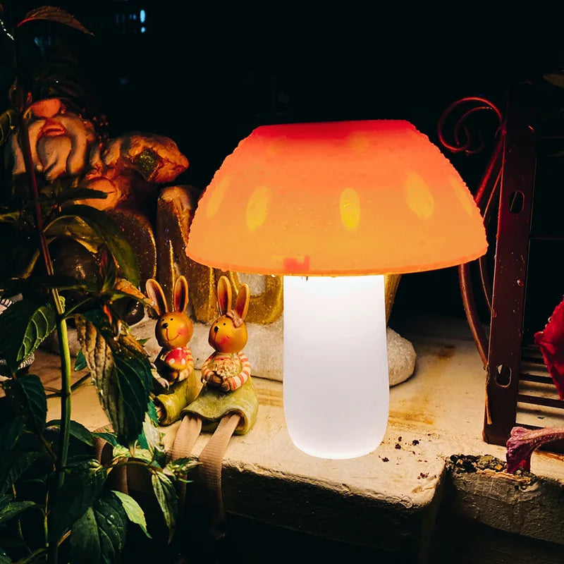 6 Luces solares de hongos para decoración de jardín y caminos -Luces solares impermeables en forma de hongo en colores multicolor, azul y rojo -Iluminación decorativa para exteriores con luces solares de hongos -Luces solares para caminos y eventos navideños en jardín