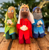 set de peluches Reyes Magos - peluches navideños - decoración navideña - regalo Reyes Magos - peluches Melchor Gaspar Baltazar - peluches para niños - tradición Reyes Magos